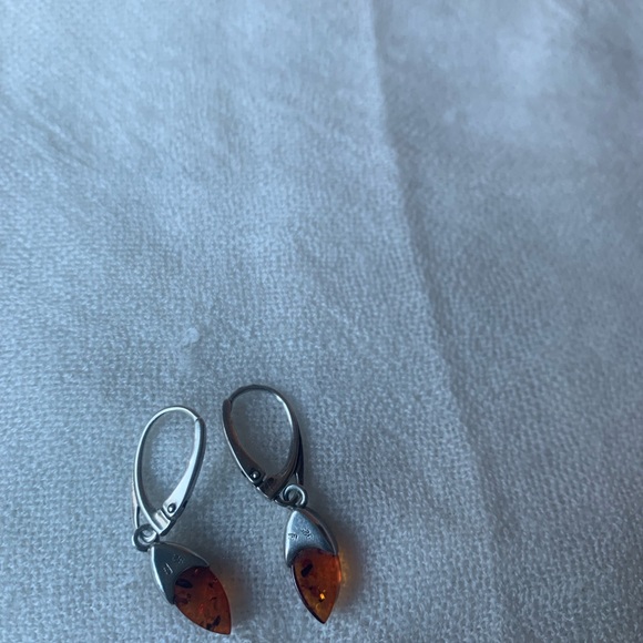 Silver 925 Amber Earrings - Picture 5 of 6